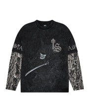 * PRE ORDER*Samurai Diamanté LS Tee - Black - My Store