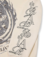 Trapstar x Ed Hardy Dead or Alive Rhinestone Hoodie - Cream - My Store