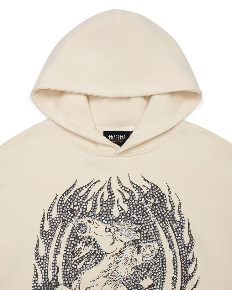 Trapstar x Ed Hardy Dead or Alive Rhinestone Hoodie - Cream - My Store