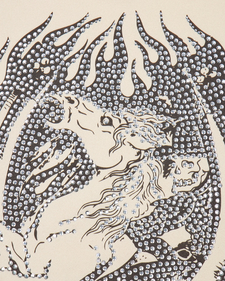 Trapstar x Ed Hardy Dead or Alive Rhinestone Hoodie - Cream - My Store