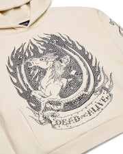 Trapstar x Ed Hardy Dead or Alive Rhinestone Hoodie - Cream - My Store