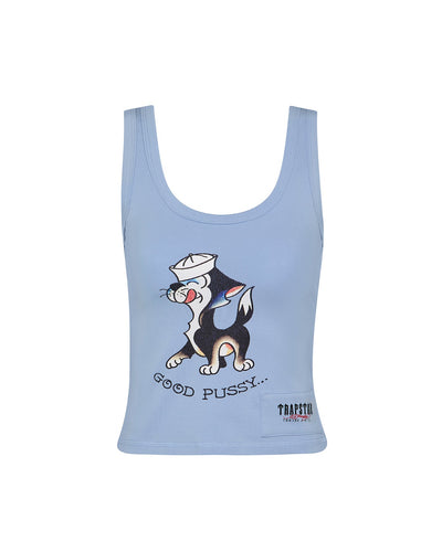 Trapstar x Ed Hardy Women's Good Pussy Vest - Baby Blue