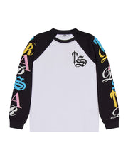 Script Waffle LS Top - White/Black/Candy - My Store