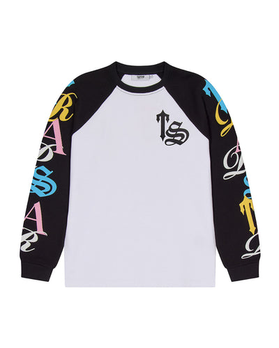 Script Waffle LS Top - White/Black/Candy - My Store