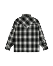 Script Flannel Shirt - Black