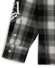 Script Flannel Shirt - Black