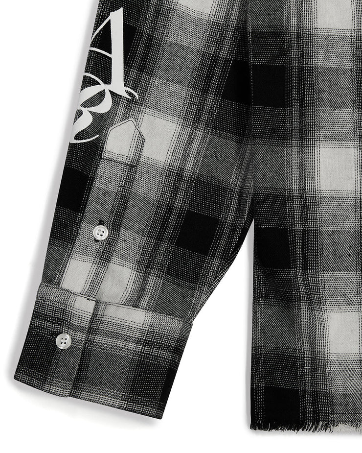 Script Flannel Shirt - Black