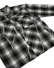 Script Flannel Shirt - Black