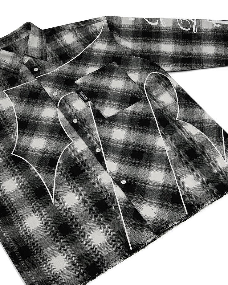 Script Flannel Shirt - Black