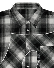 Script Flannel Shirt - Black