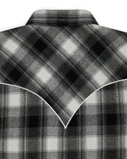 Script Flannel Shirt - Black