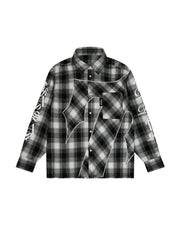 Script Flannel Shirt - Black