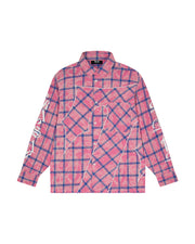 Script Flannel Shirt - Pink