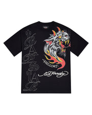 Trapstar x Ed Hardy Hell Cat Tee - Black