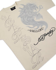 Trapstar x Ed Hardy Hell Cat Tee - Natural