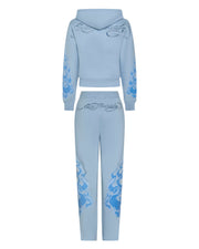 Trapstar x Ed Hardy Women's Love On Fire Hoodie - Baby Blue