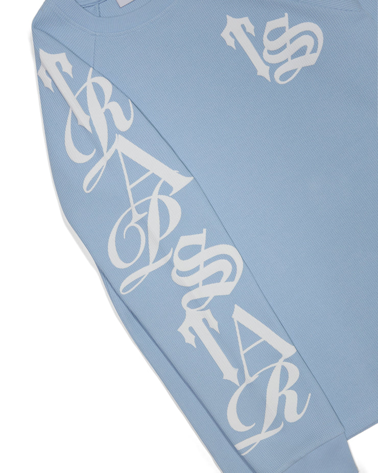 Script Waffle LS Top - Light Blue - My Store