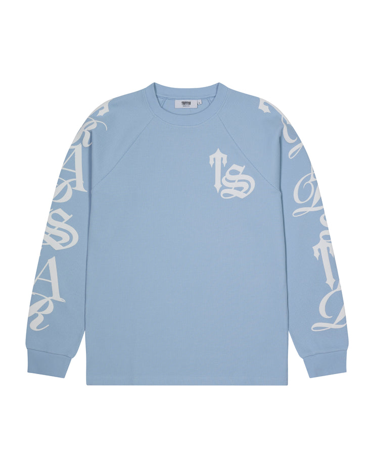 Script Waffle LS Top - Light Blue - My Store
