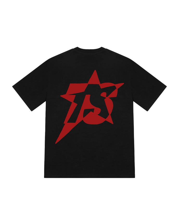 TS Star Print Tee - Black/Red